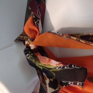 MOA MOA Top Women's Sz. Medium (M) Brown Orange Animal Print Blouse NoSLV EUC